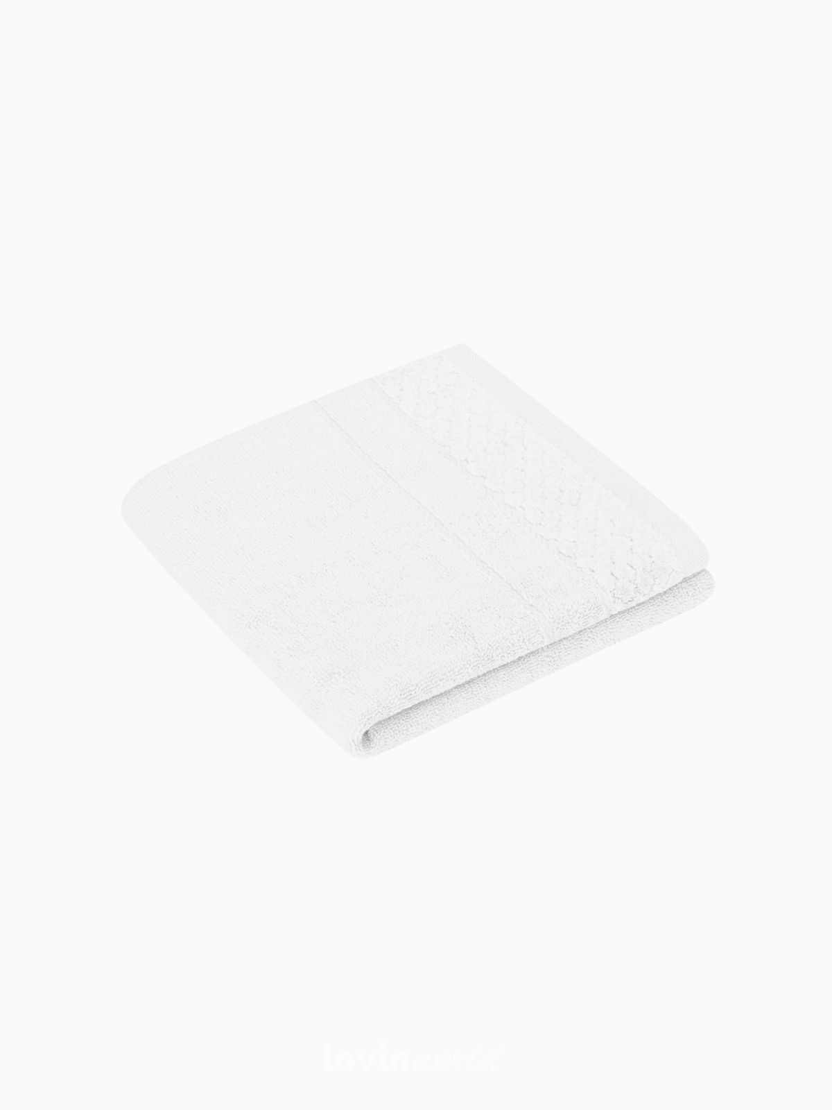 Set 2 Asciugamani da bagno Rubrum in 100% cotone, colore bianco-2