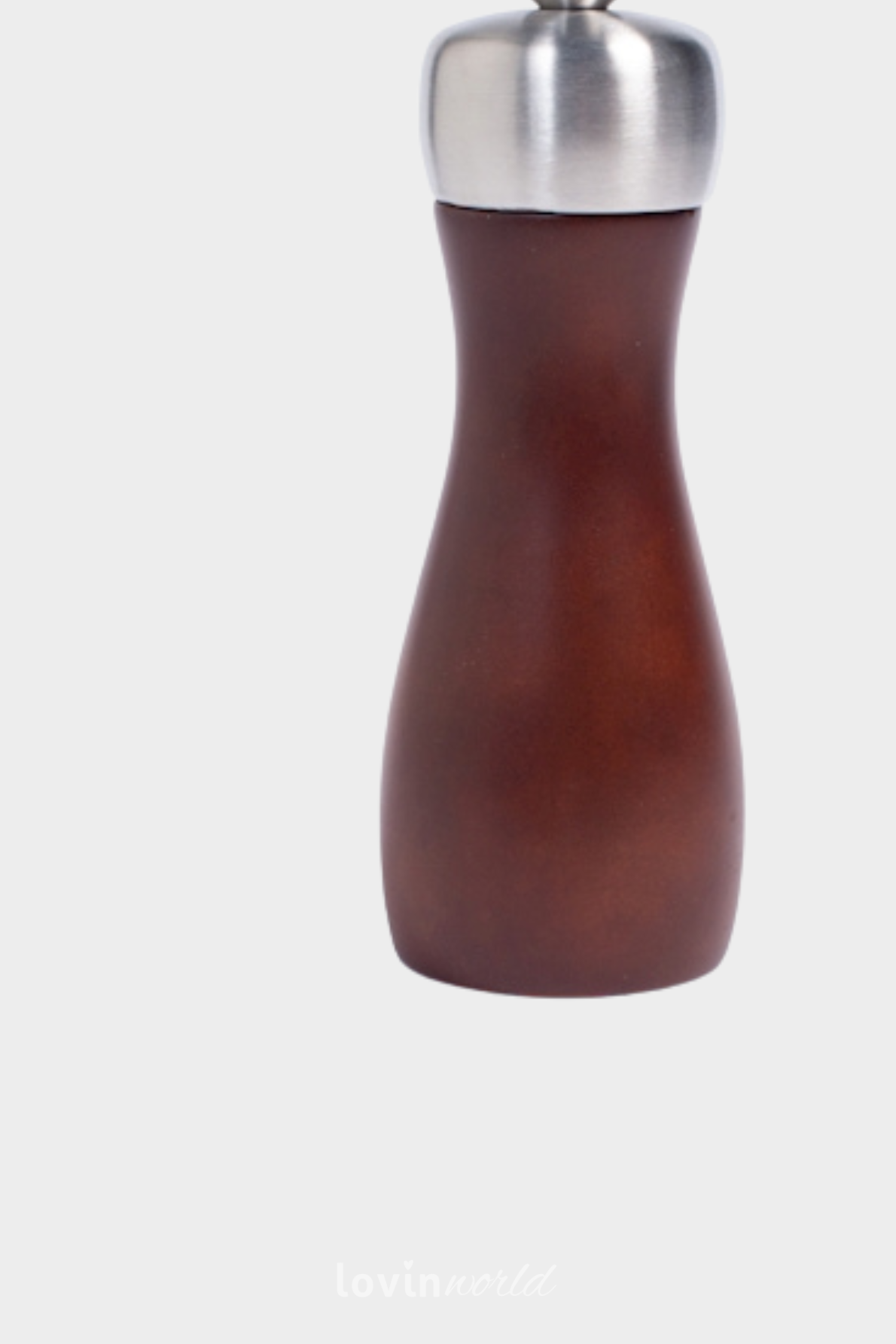 Macinasale/pepe in legno scuro con macina in ceramica 16 cm.-3