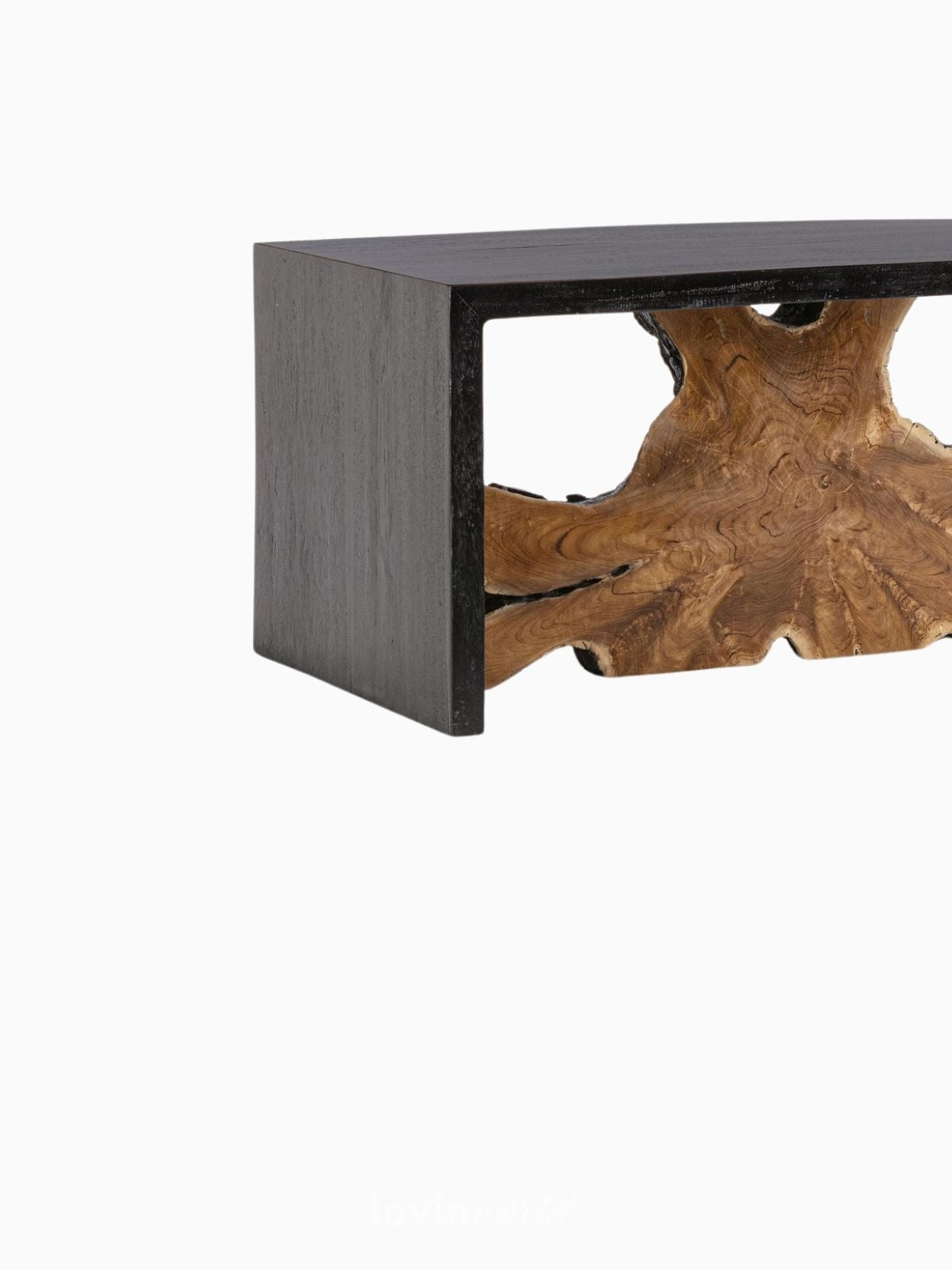 Tavolino Sherwood in legno con radici di teak 110x60 cm.