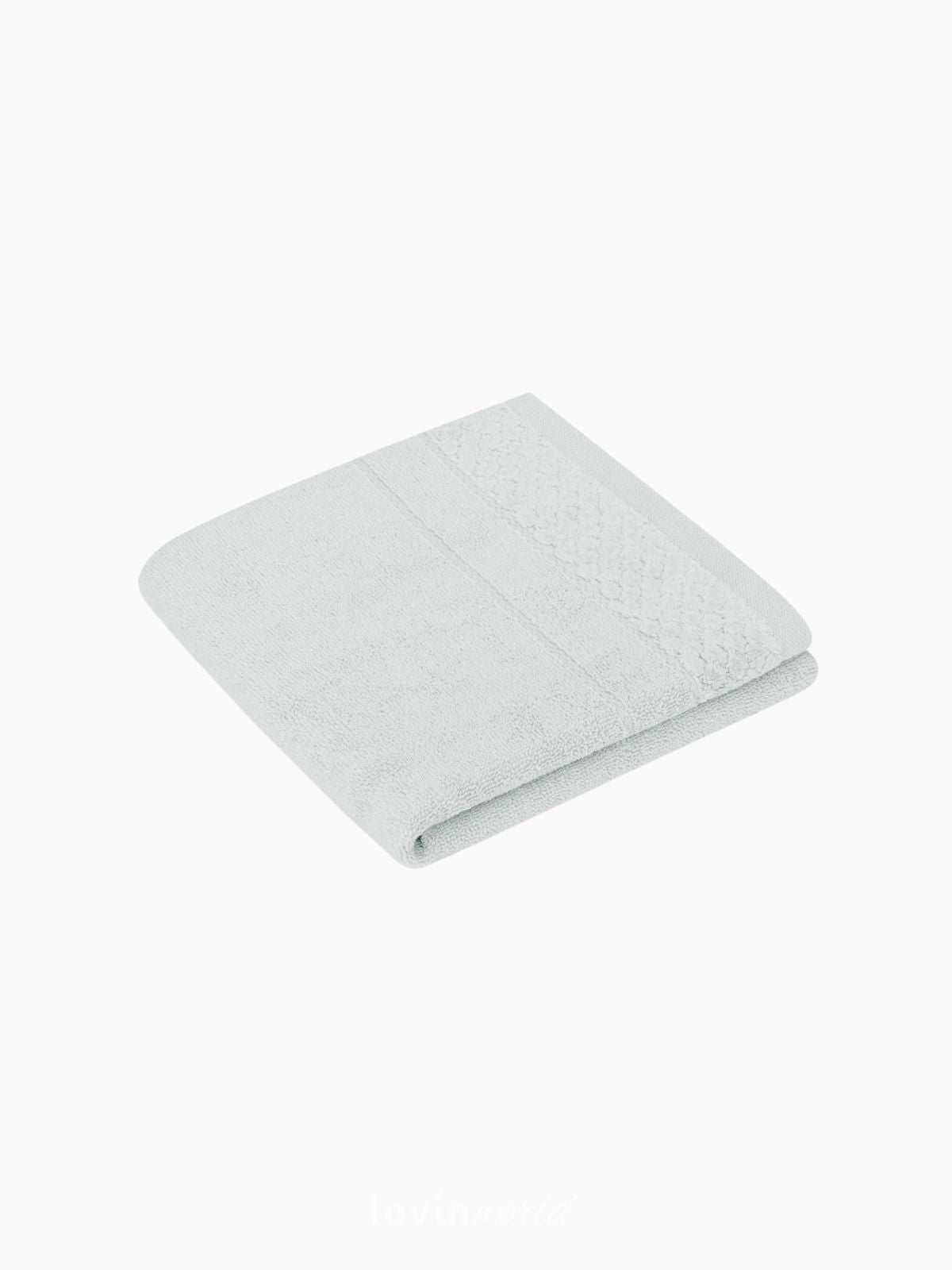 Set 2 Asciugamani da bagno Rubrum in 100% cotone, colore grigio chiaro-2