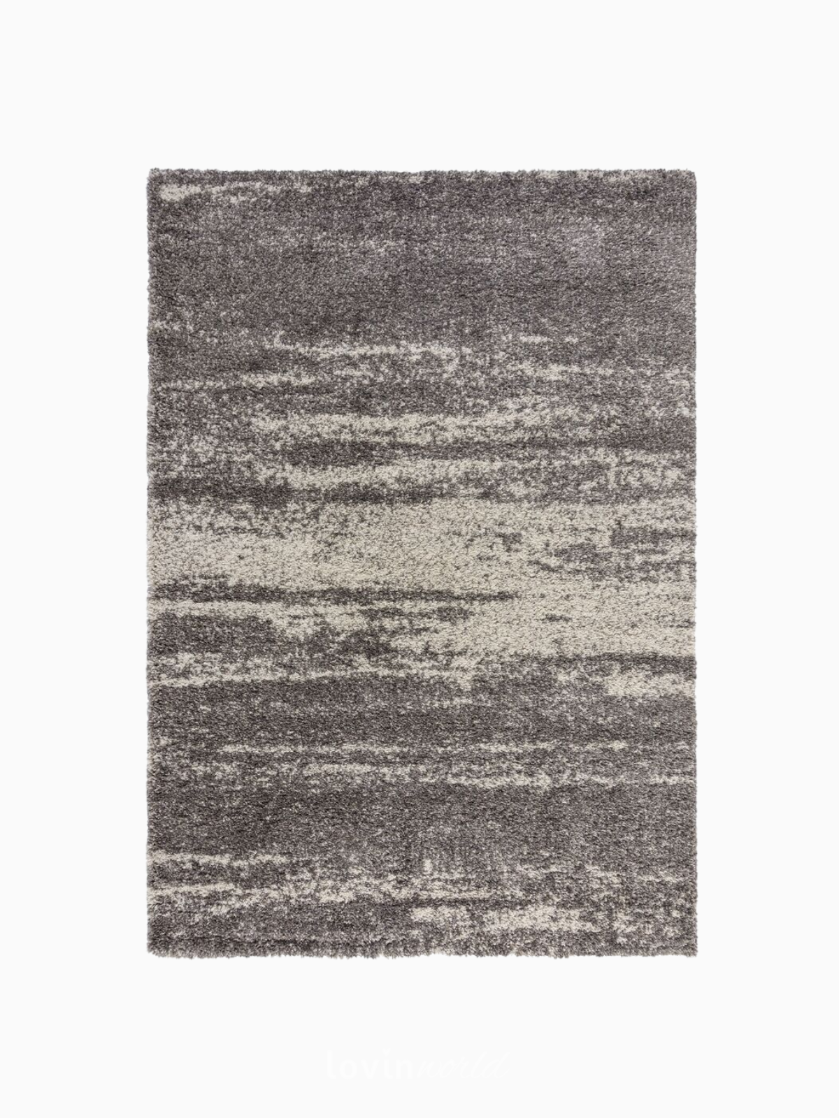 Tappeto di design Reza Ombre in polipropilene, colore grigio-1