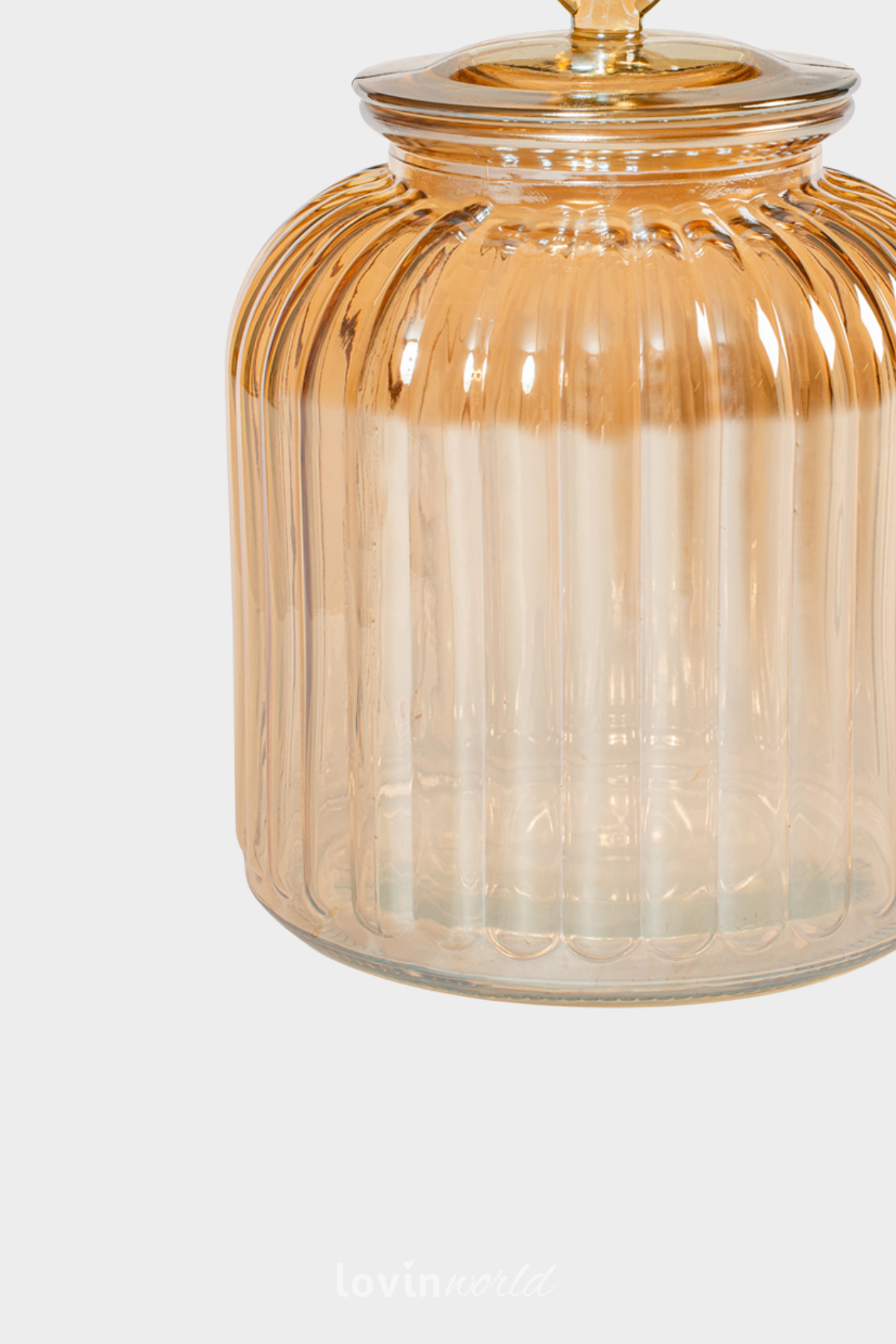 Barattolo in vetro ambrato con coperchio a forma di cuore 3700 cc.-2