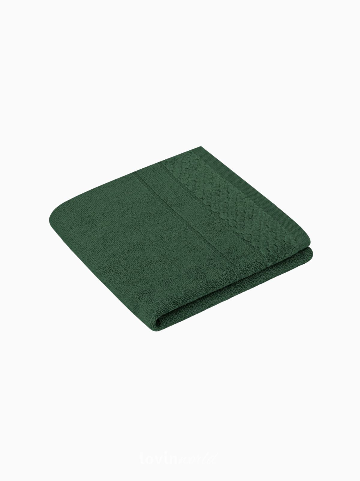 Set 3 Asciugamani da bagno Rubrum in 100% cotone, colore verde-2