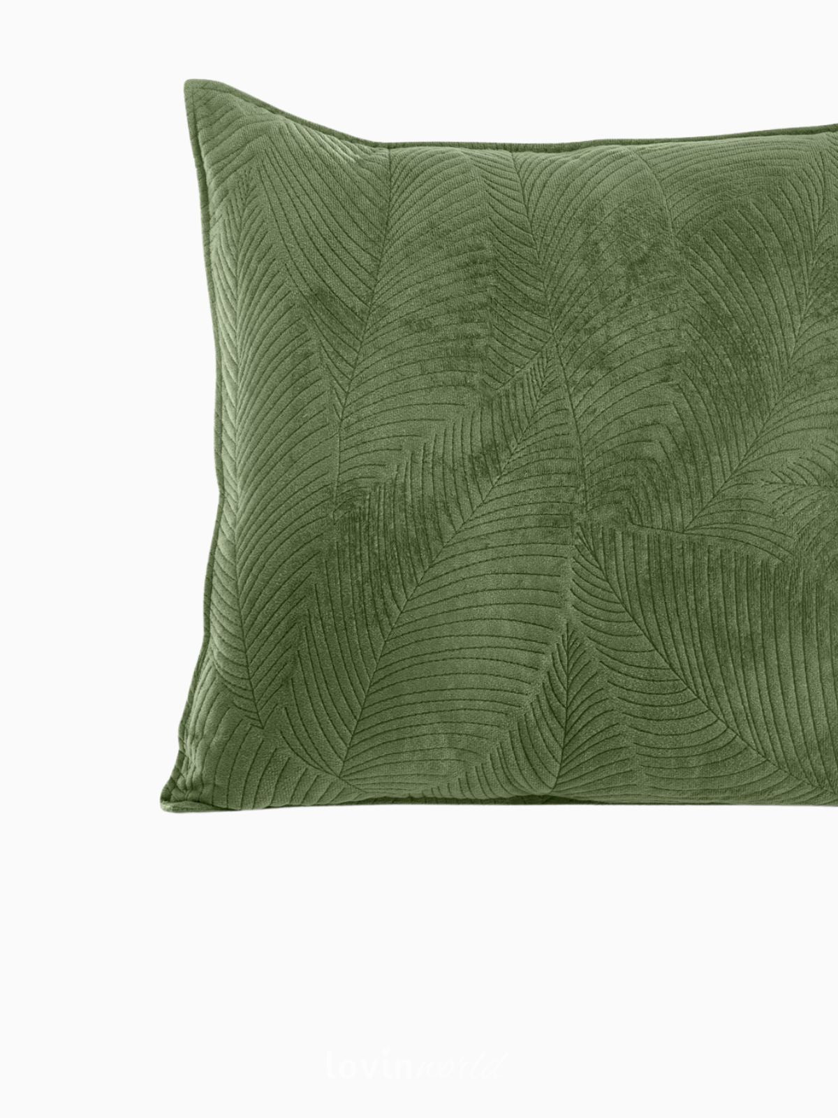 Cuscino decorativo in velluto Palsha, colore verde 45x45 cm.-4