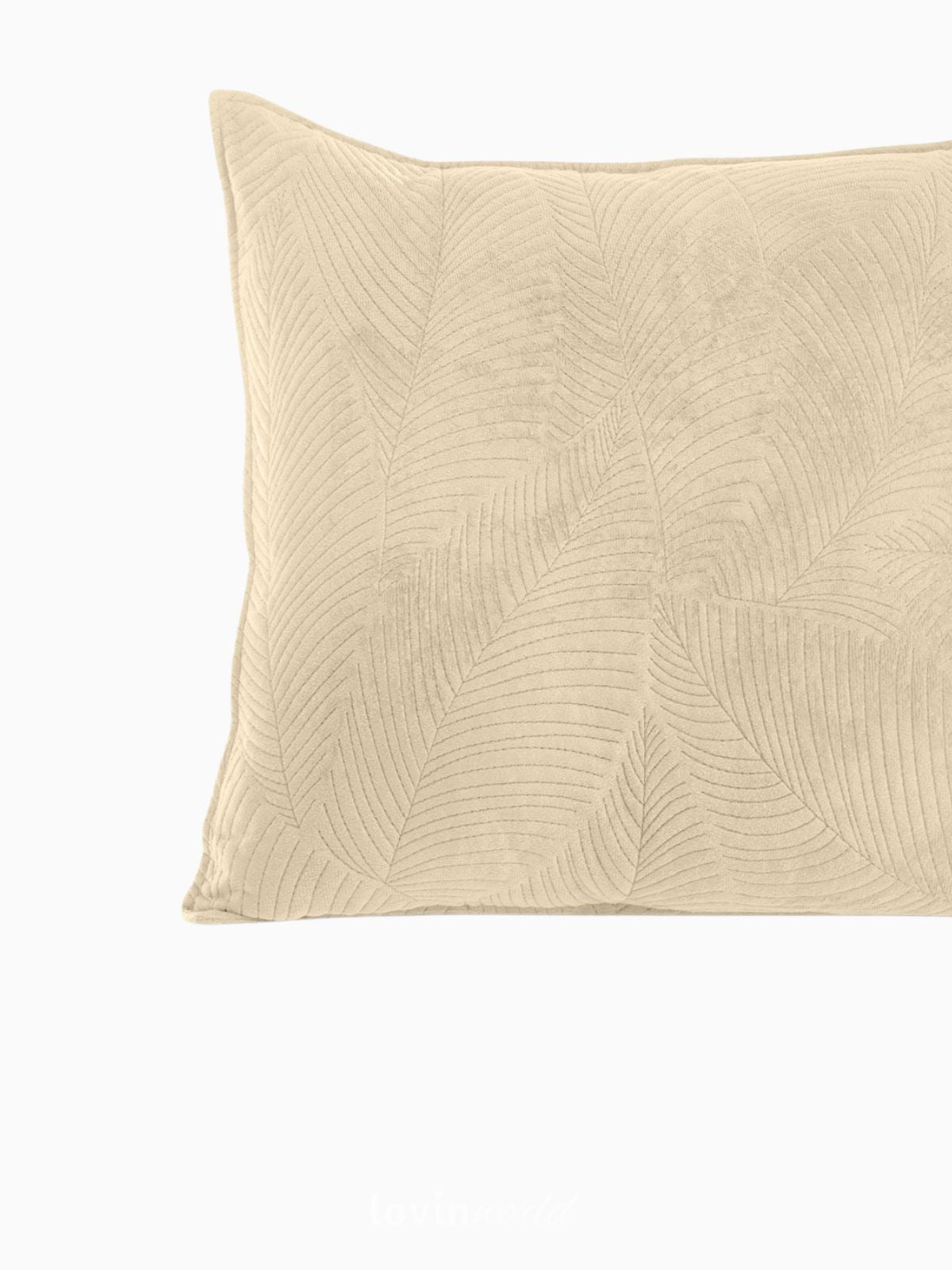 Cuscino decorativo in velluto Palsha, colore beige scuro 45x45 cm.-4