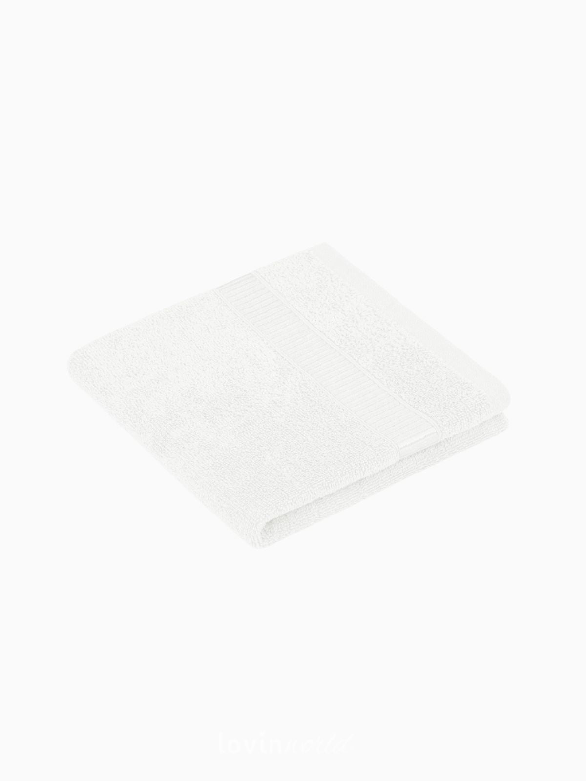 Set 3 Asciugamani da bagno Avium in 100% cotone, colore bianco-2