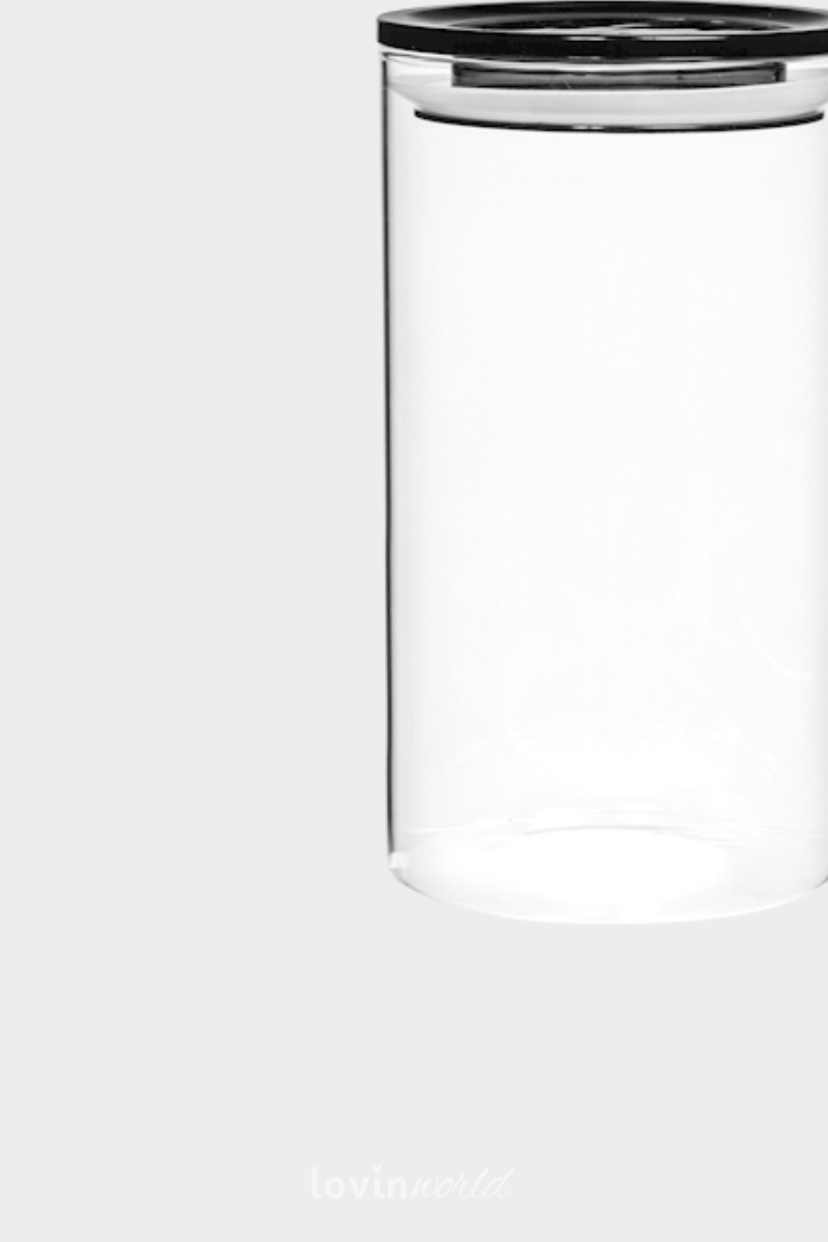 Barattolo in vetro borosilicato con tappo ermetico grigio fumè 1100 cc.-2