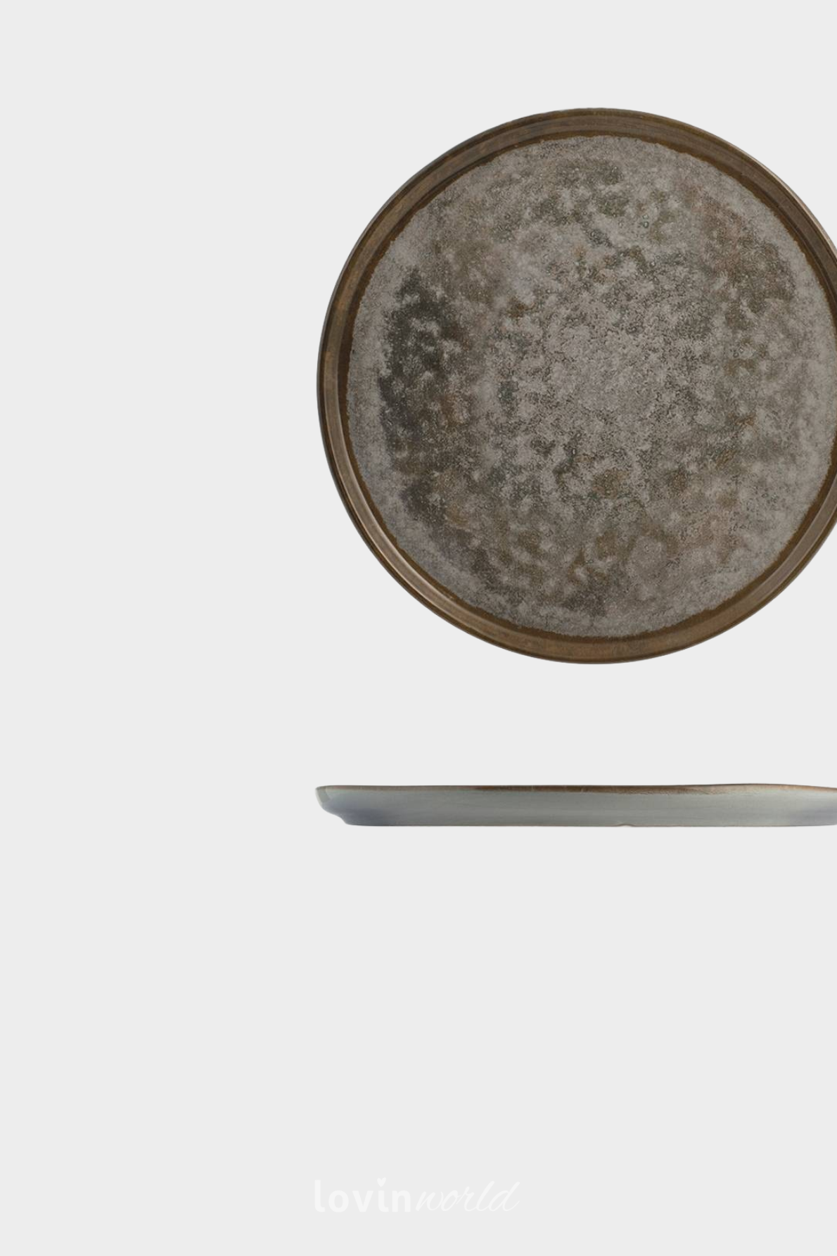 Piatto pane Velvet in stoneware colore grigio 14 cm.-2