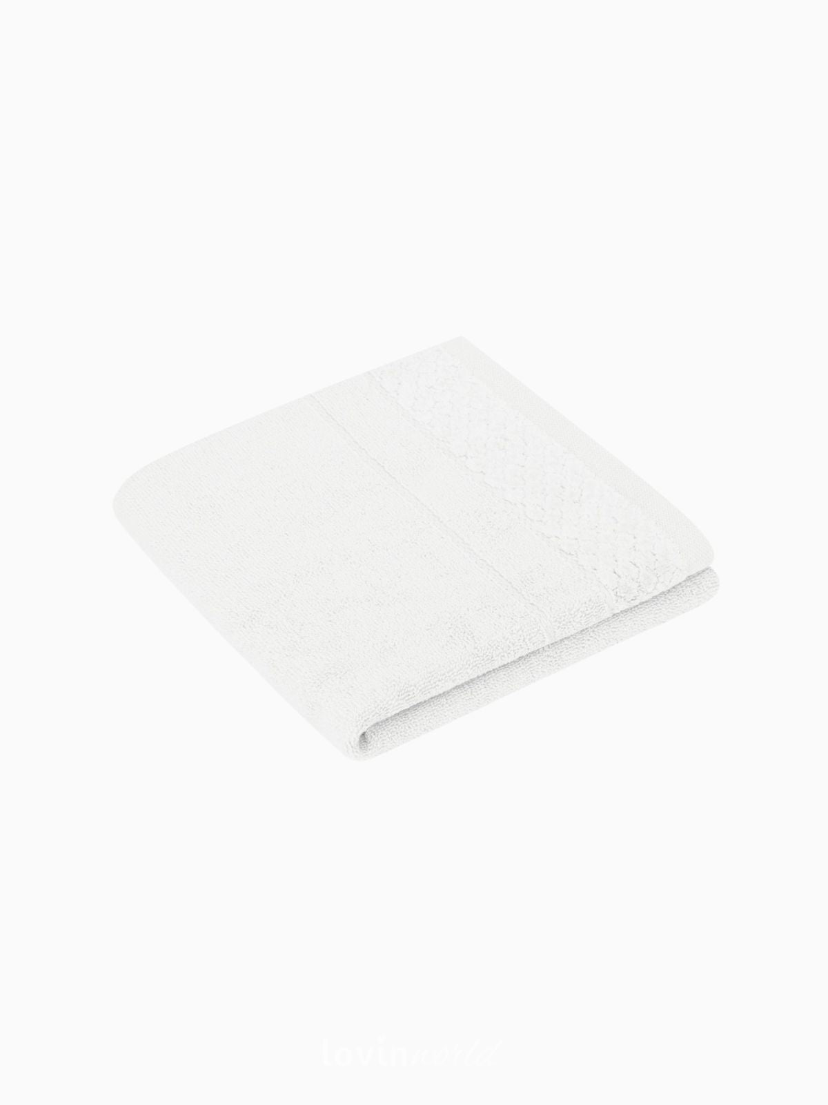 Set 3 Asciugamani da bagno Rubrum in 100% cotone, colore bianco-2