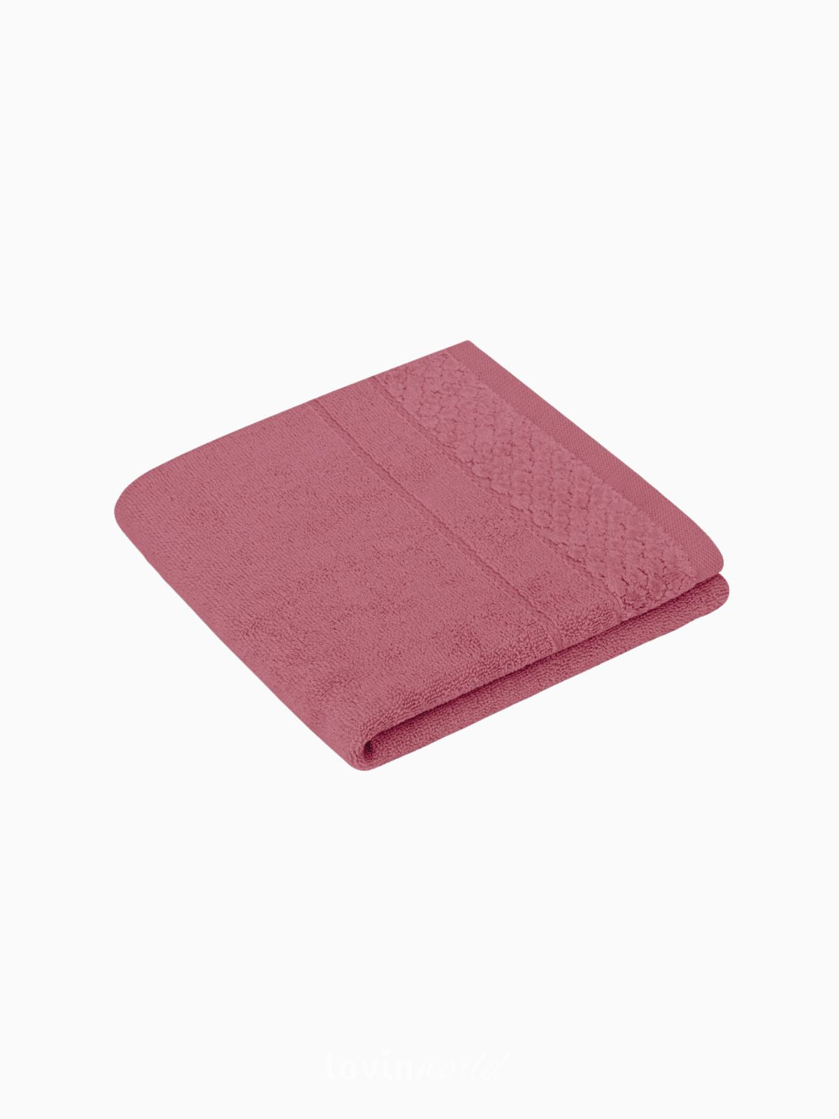 Set 3 Asciugamani da bagno Rubrum in 100% cotone, colore fucsia-2