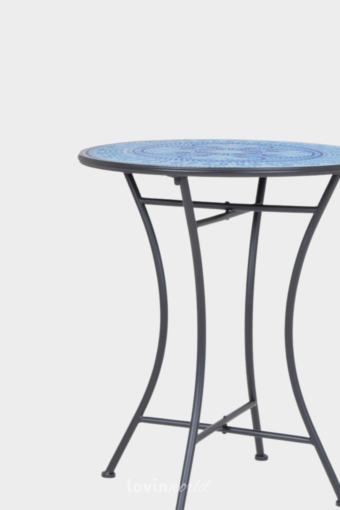 Tavolino da esterno rotondo Bisanzio Ø70 cm. in acciaio, multicolore-3