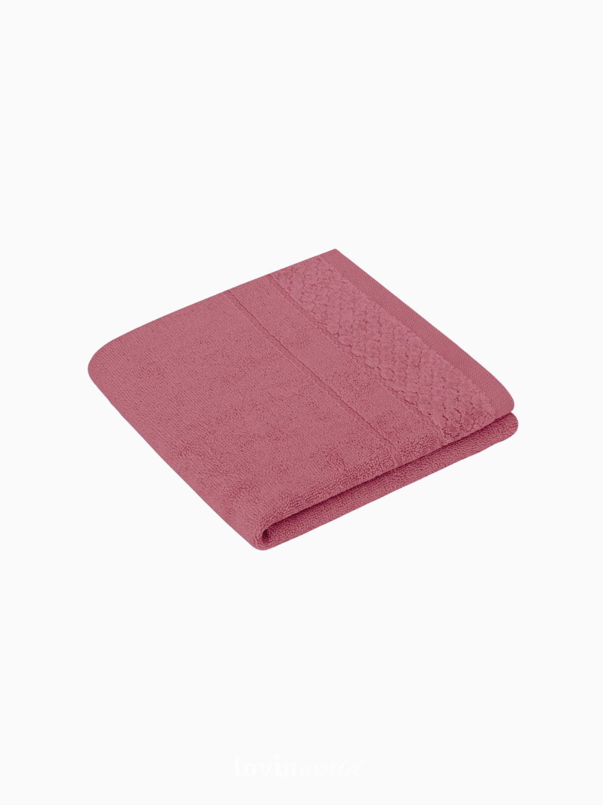 Set 2 Asciugamani da bagno Rubrum in 100% cotone, colore fucsia-2
