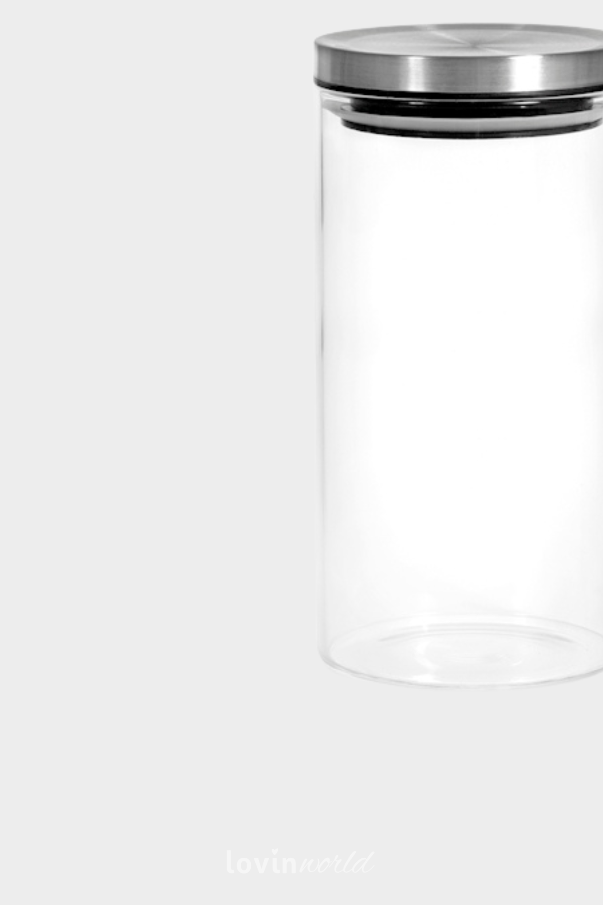 Barattolo in vetro borosilicato con tappo in acciaio inox 1,2 lt.-2