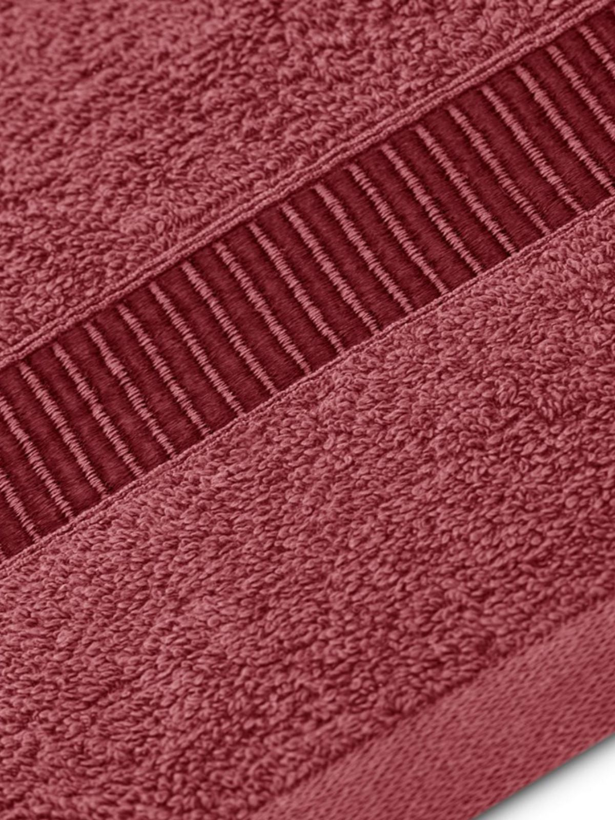 Set 2 Asciugamani da bagno Avium in 100% cotone, colore rosso-3
