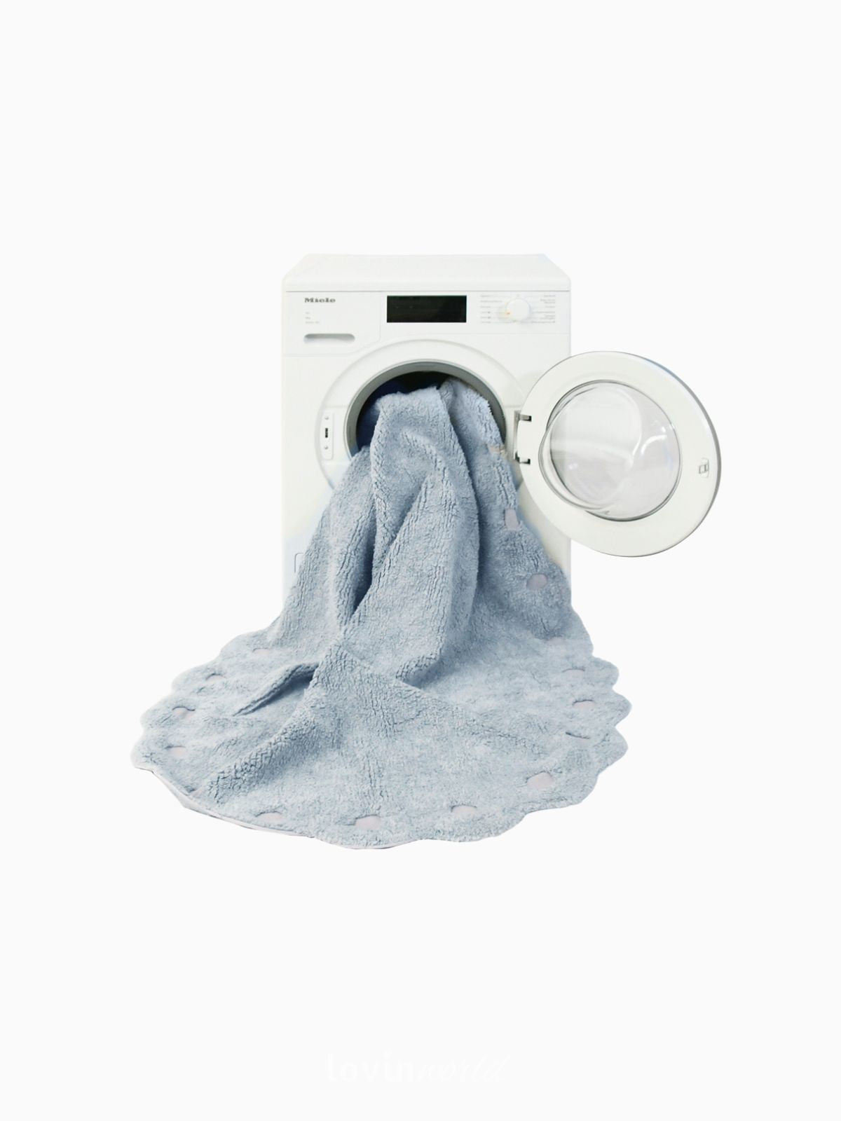 Tappeto in cotone lavabile Picone, in colore Blu Perla-5