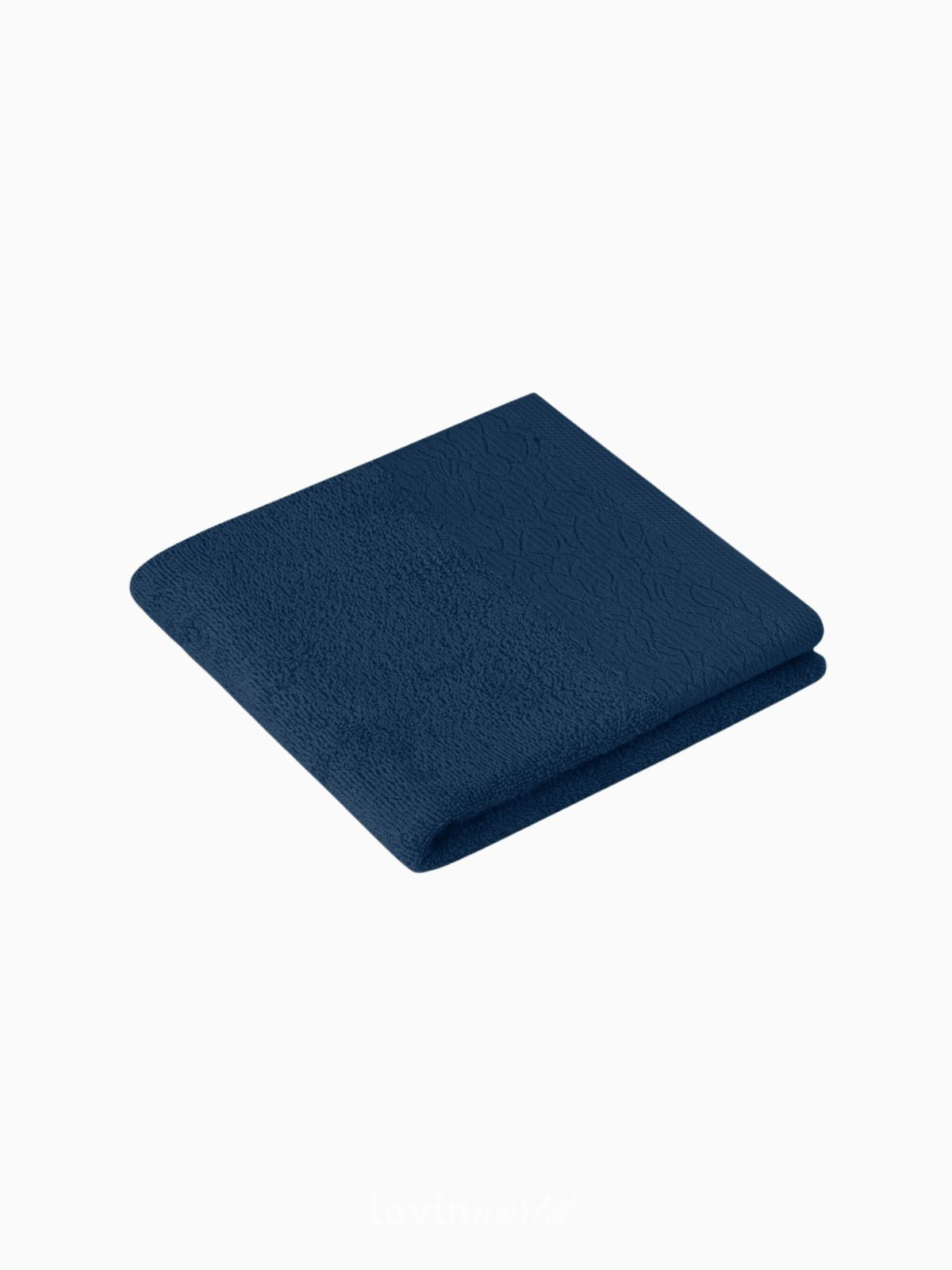 Set 6 Asciugamani da bagno Flos in 100% cotone, colore blu e celeste-3