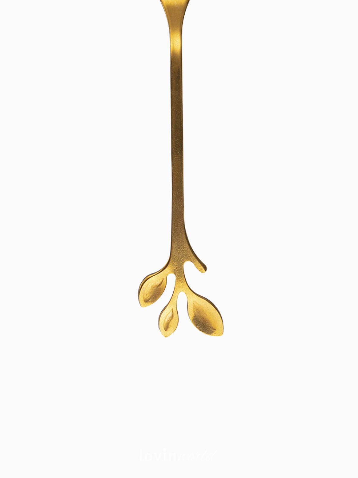 Set 6 forchettine Luxury con foglioline in colore oro-3