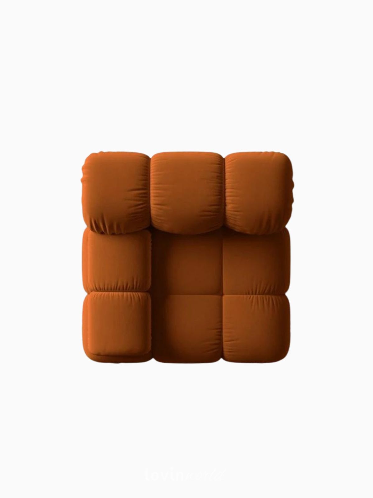Divano modulare Bellis in velluto, colore arancione-5