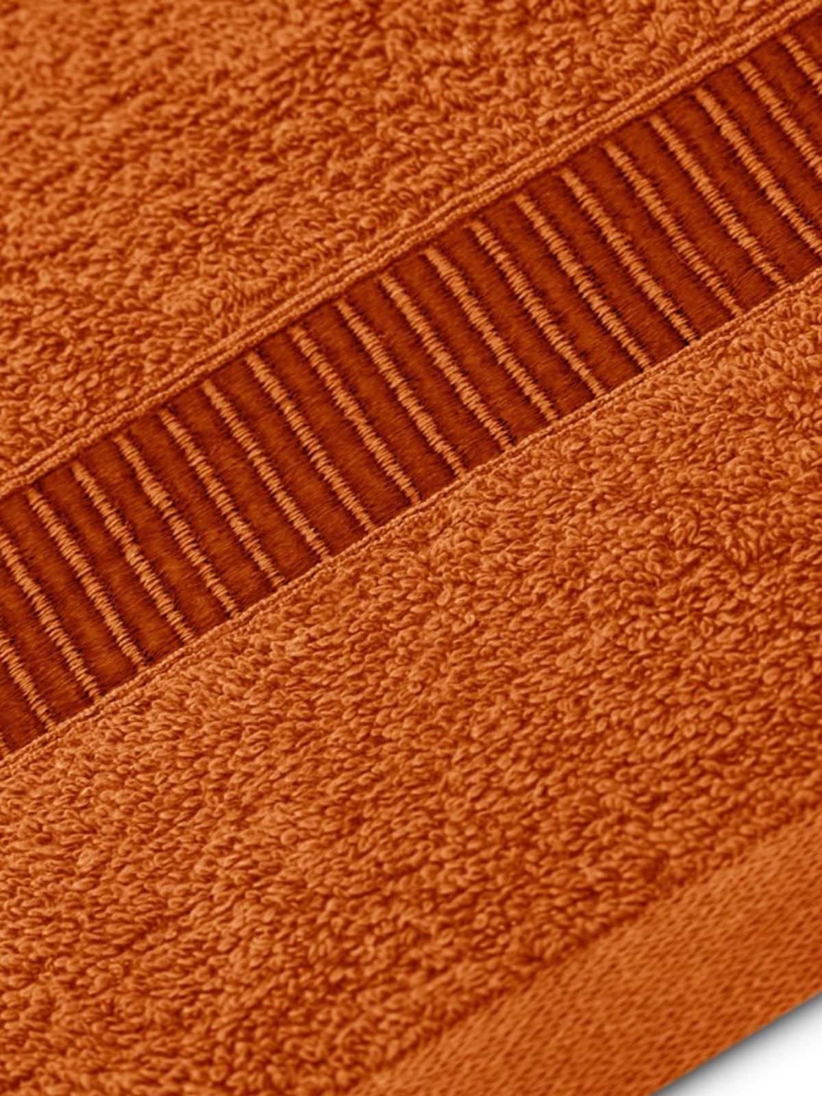 Set 3 Asciugamani da bagno Avium in 100% cotone, colore arancione-3