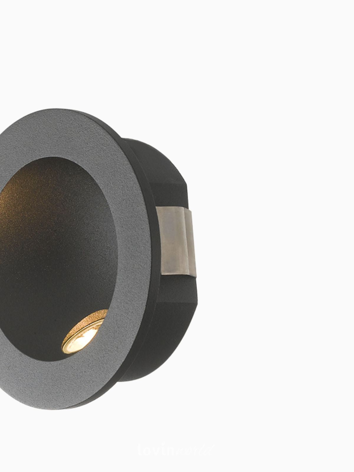 Segnapassi da esterno LED Onyx rotondo in alluminio, colore nero-2