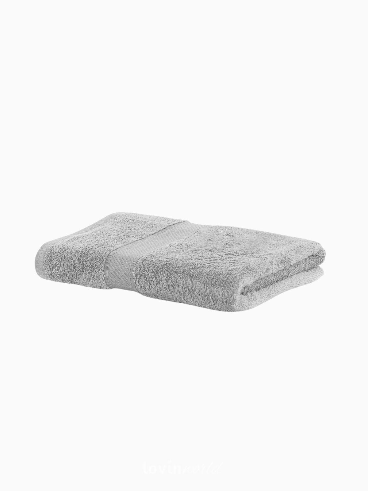 Set 6 Asciugamani da bagno Bamby in 100% cotone, colore grigio chiaro-3