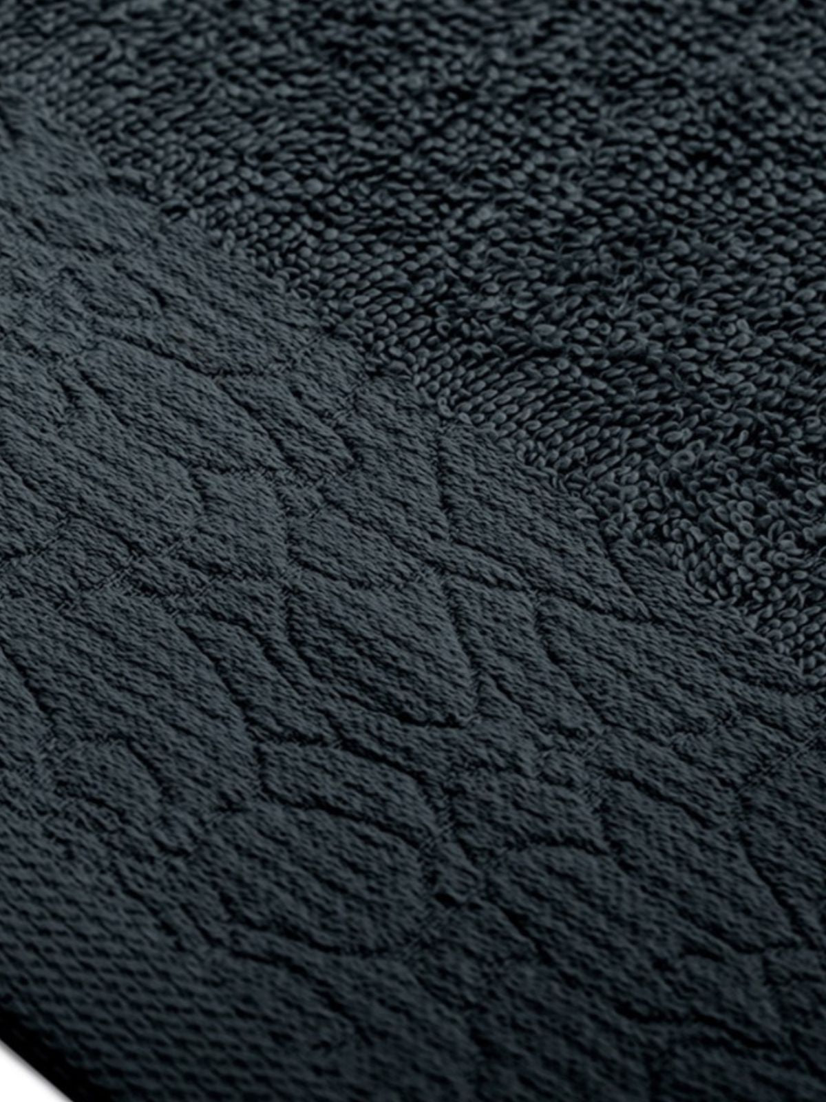 Set 2 Asciugamani da bagno Flos in 100% cotone, colore nero-3