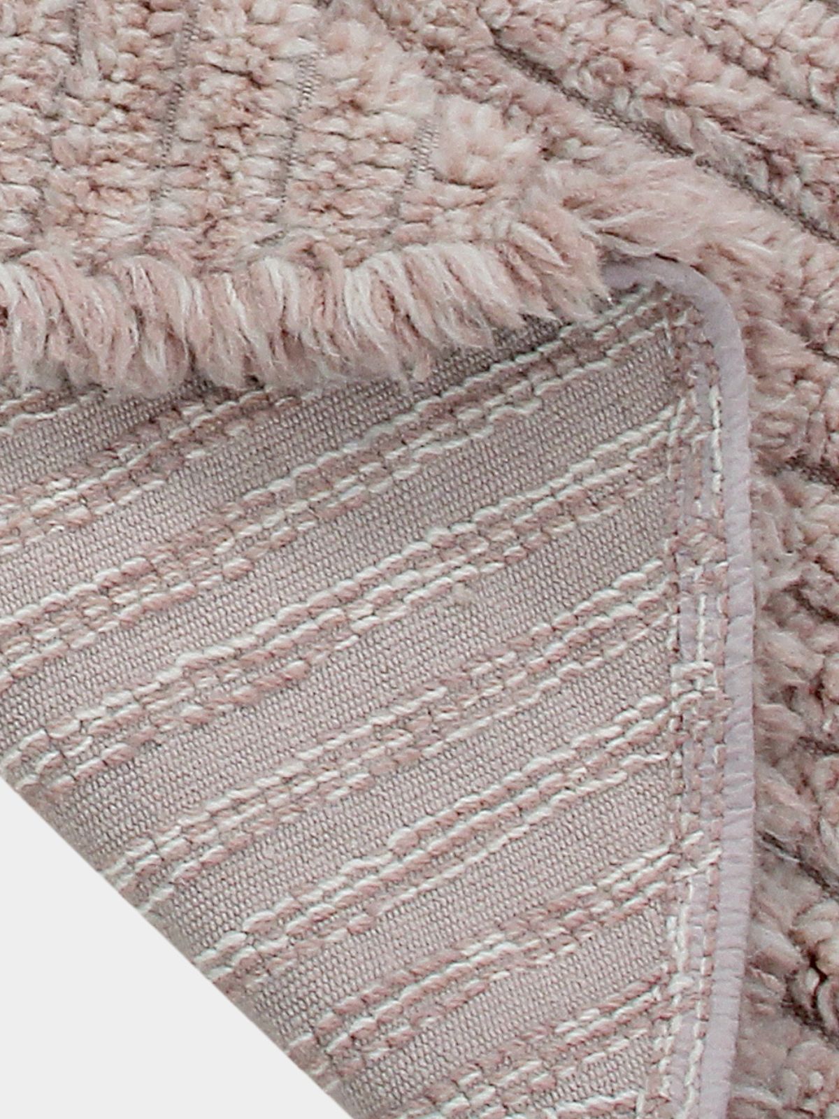 Tappeto in lana lavabile rotondo Rose Tea, in colore rosa-3