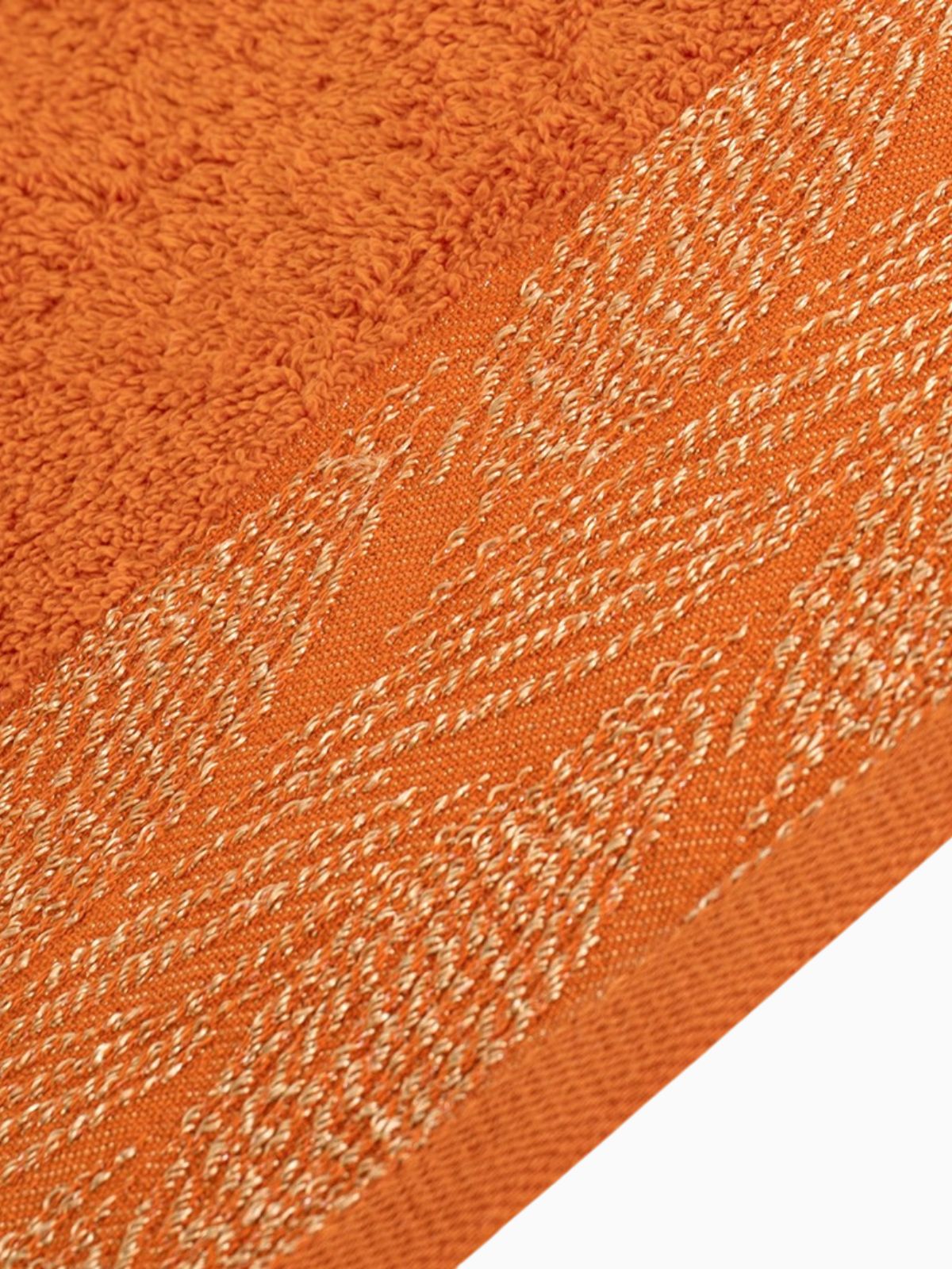 Set 2 Asciugamani da bagno Allium in 100% cotone, colore arancione-3