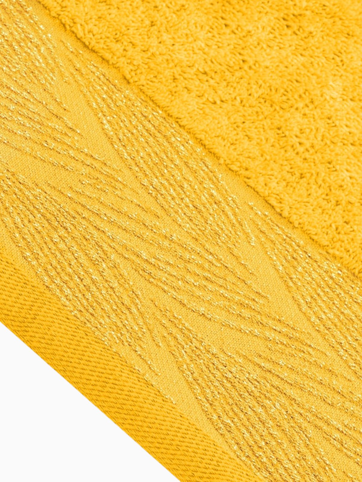 Set 2 Asciugamani da bagno Allium in 100% cotone, colore giallo-3