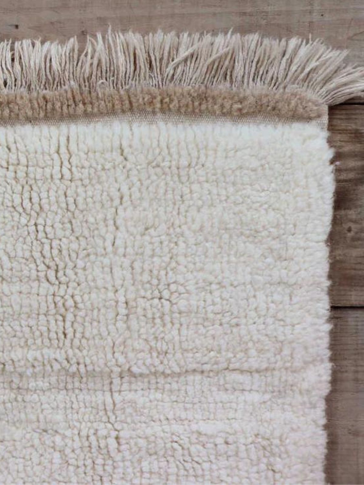 Runner in lana lavabile Sheep in colore bianco 80x230 cm.-3