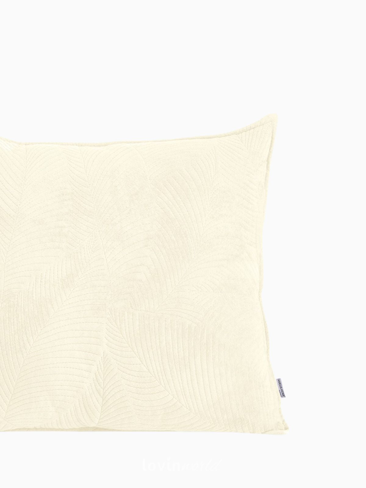 Cuscino decorativo in velluto Palsha, colore beige chiaro 45x45 cm.-3