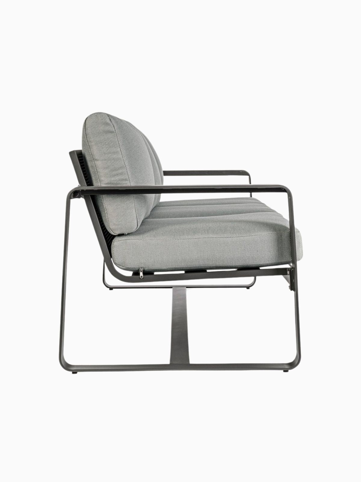 Divano da esterno 3 sedute Merrigan in alluminio, colore grigio-3