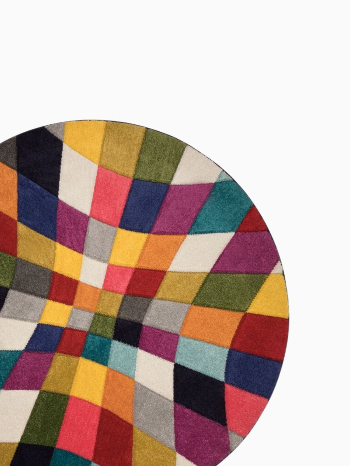 Tappeto rotondo moderno Rhumba in polipropilene, multicolore 160x160 cm.-3