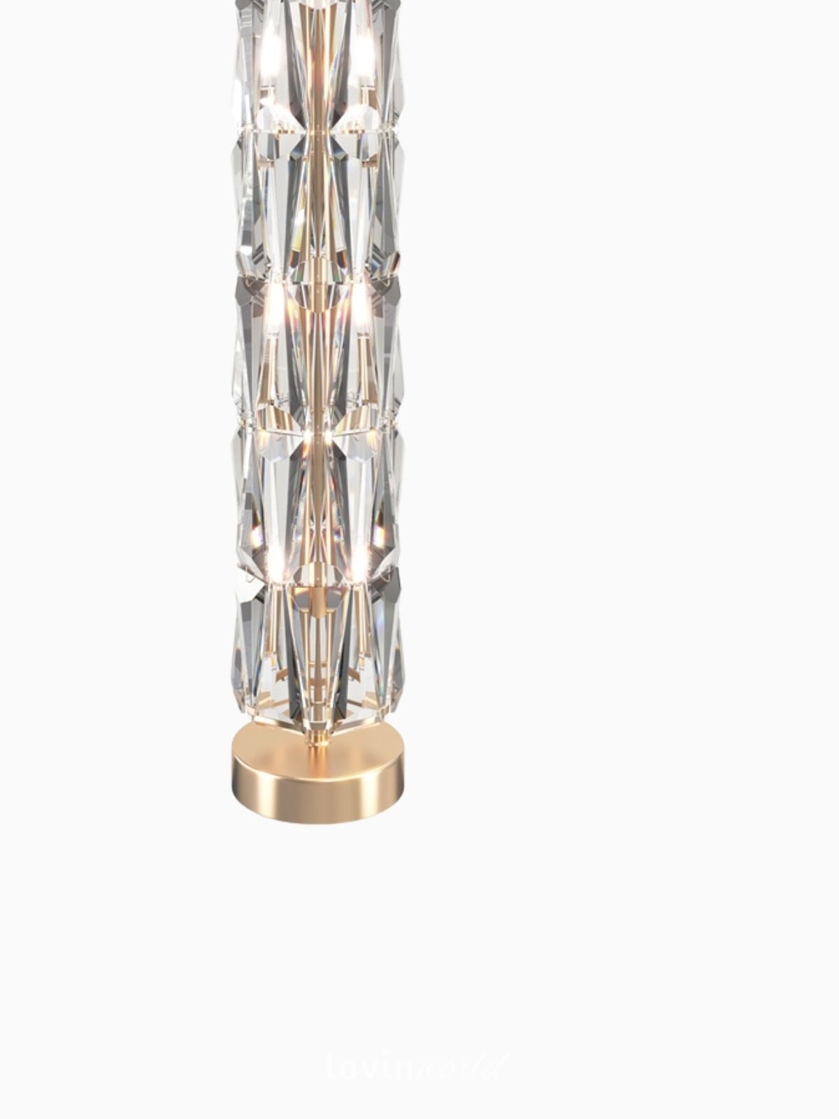 Lampada da terra Puntes, con diffusori in cristallo, colore oro-4