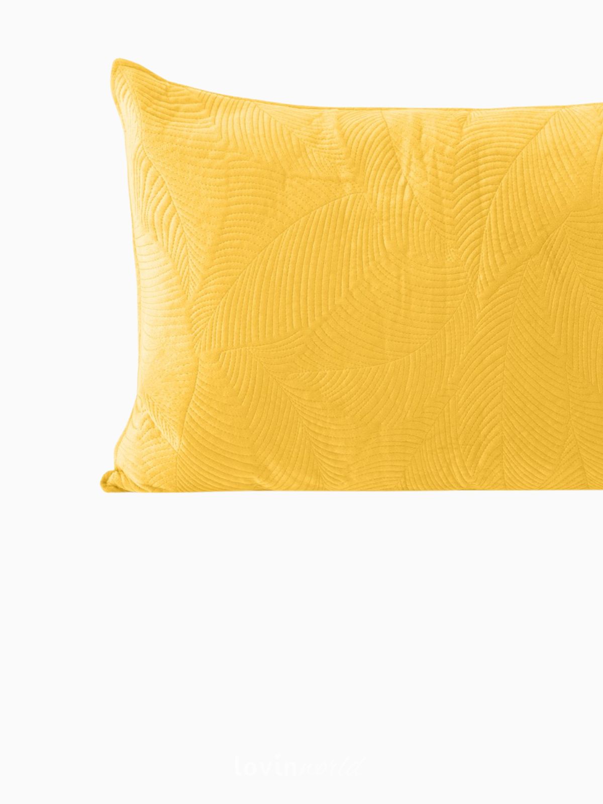 Cuscino decorativo in velluto Palsha, colore giallo 50x70 cm.-3