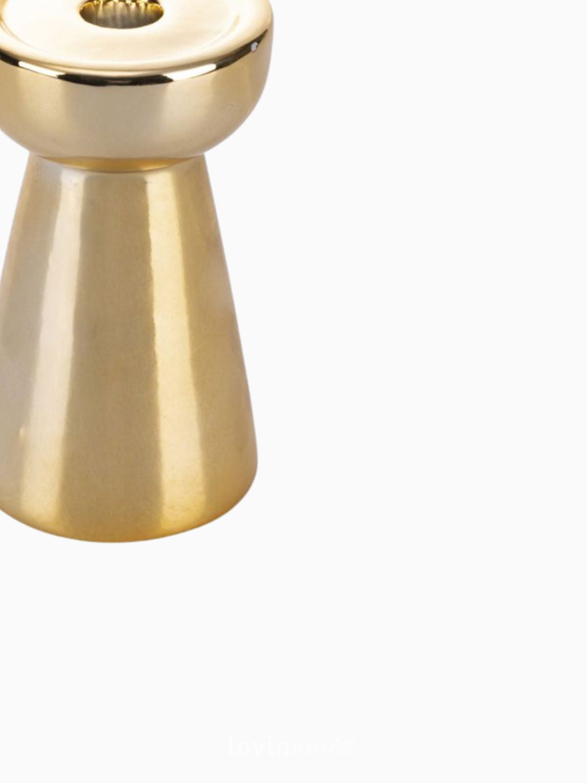 Candeliere Xmas in ceramica, colore oro-4