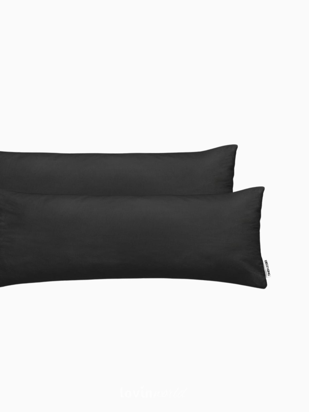 2 Federe per cuscino Amber in colore nero 40x200 cm.-3