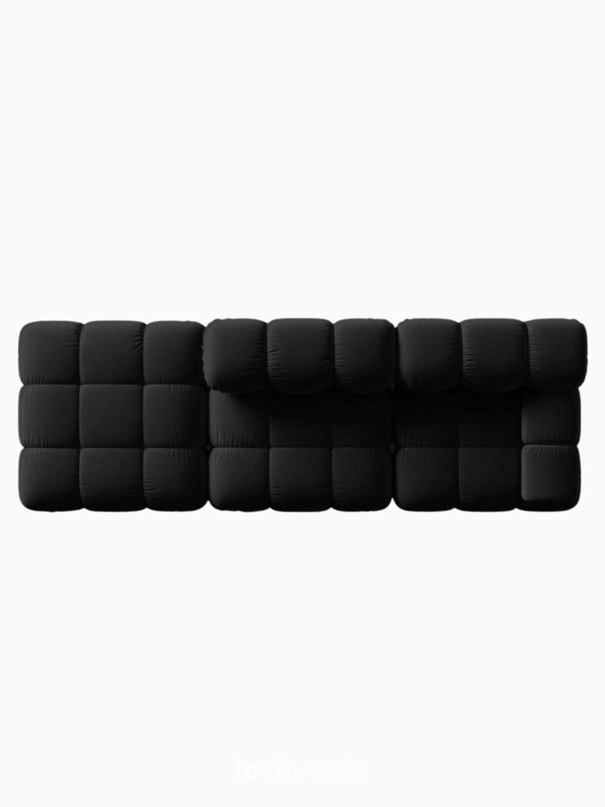 Divano modulare 4 sedute Bellis in velluto, colore nero-4
