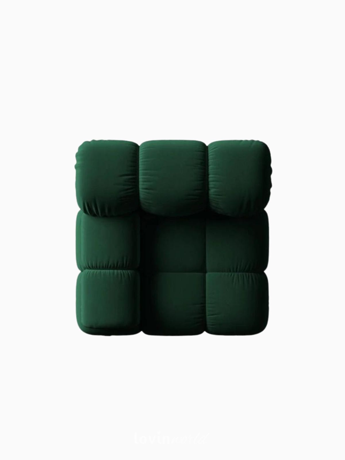Divano modulare Bellis in velluto, colore verde-5