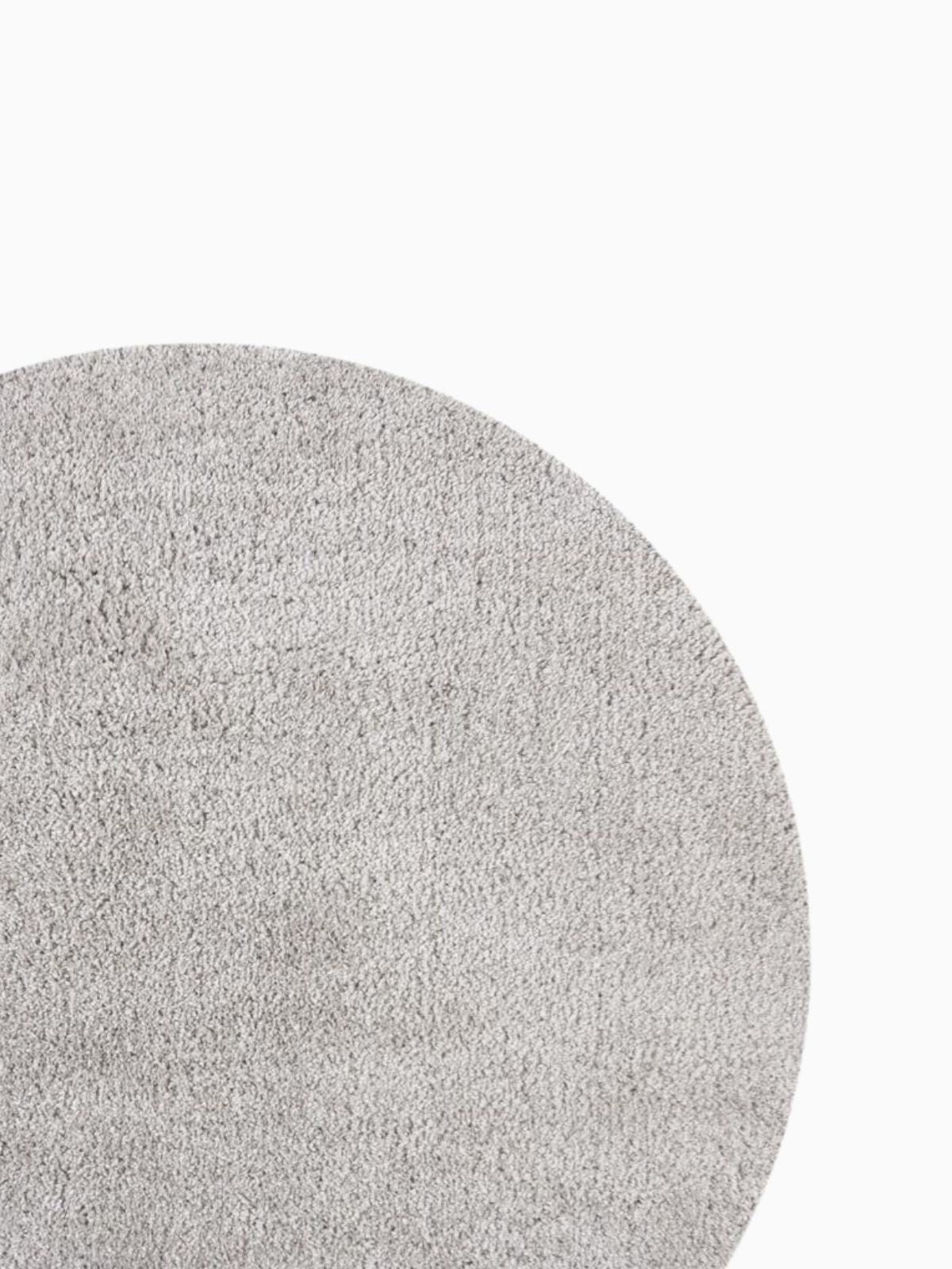 Tappeto rotondo shaggy Feather Soft in polipropilene, colore grigio 133x133 cm.-4