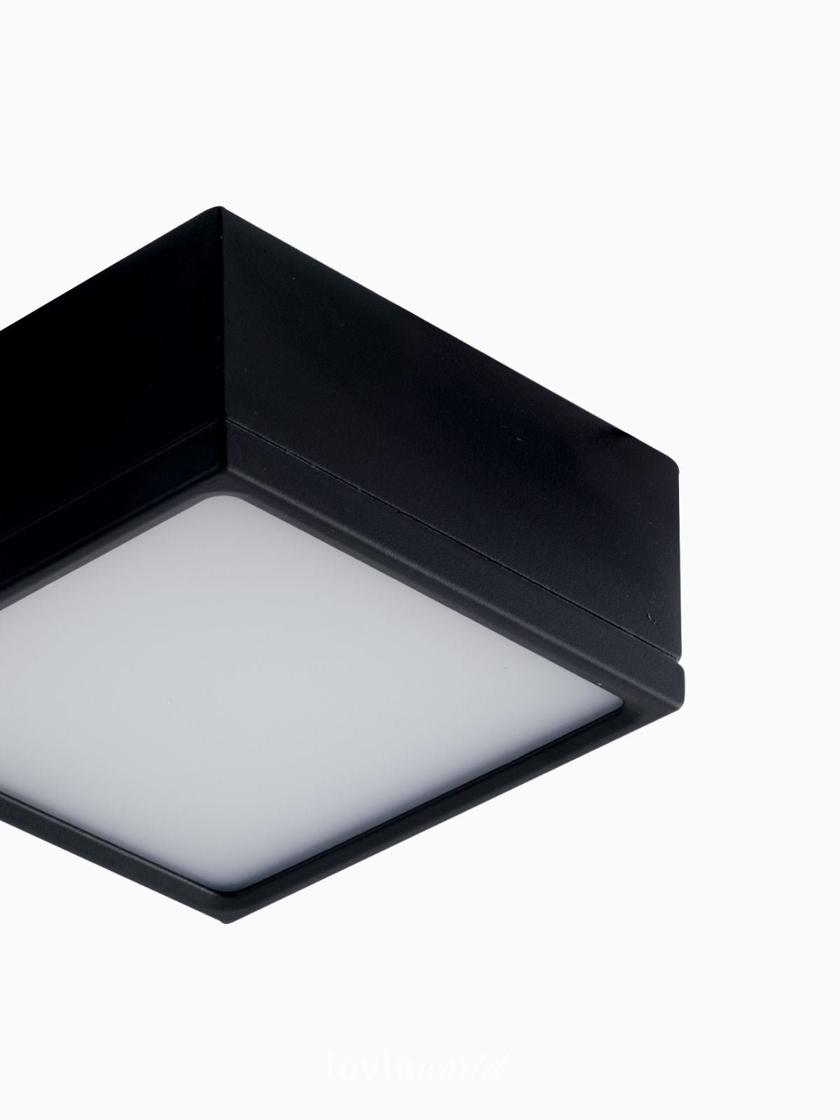 Plafoniera quadrata da esterno Led Klio in alluminio, colore nero-3