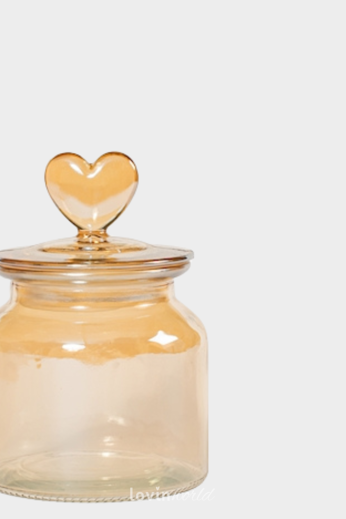 Barattolo in vetro ambrato con coperchio a forma di cuore 600 cc.-3