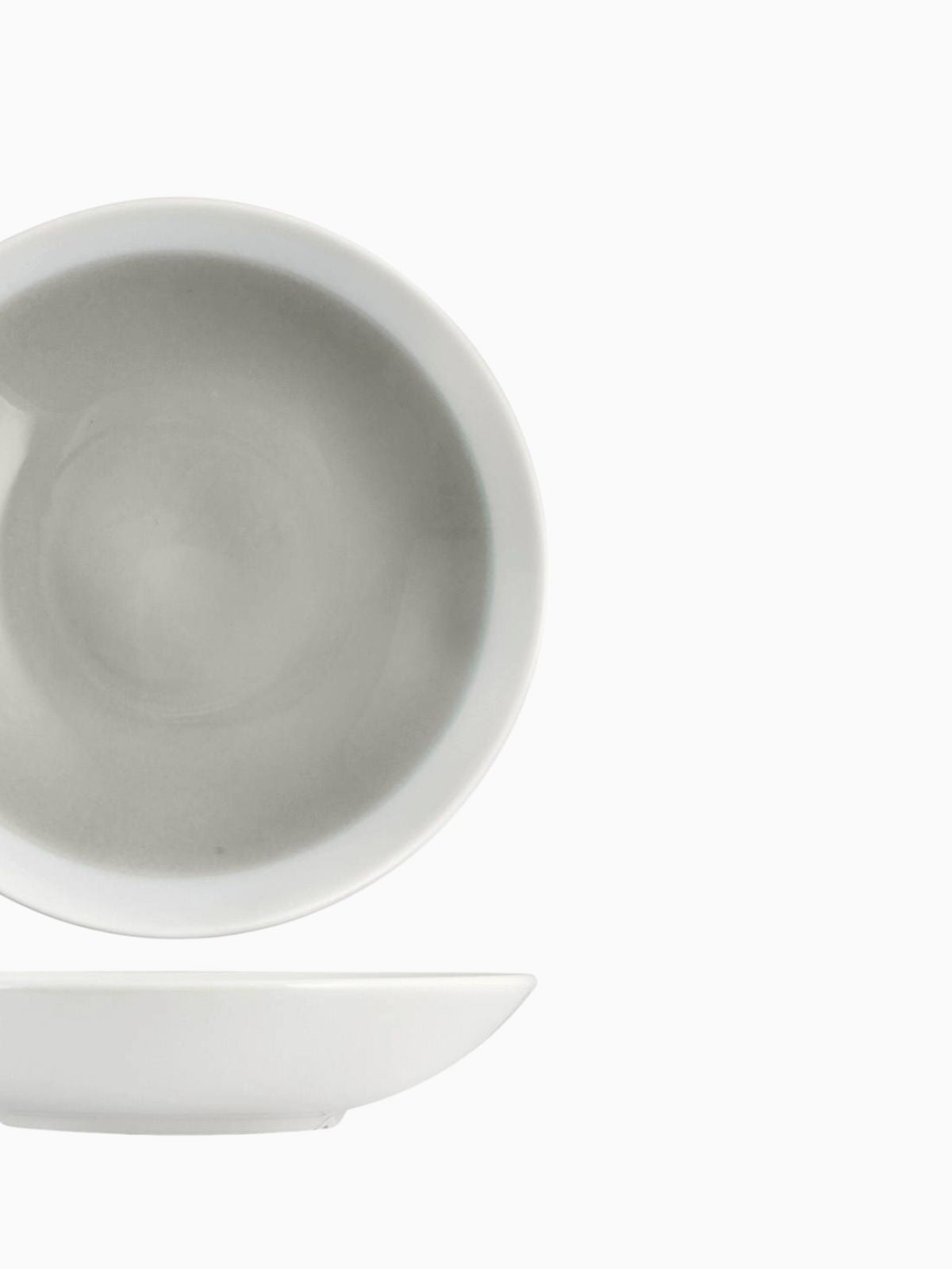 Set 6 piatti fondi Soleil in earthenware bianco e grigio 21 cm.-3