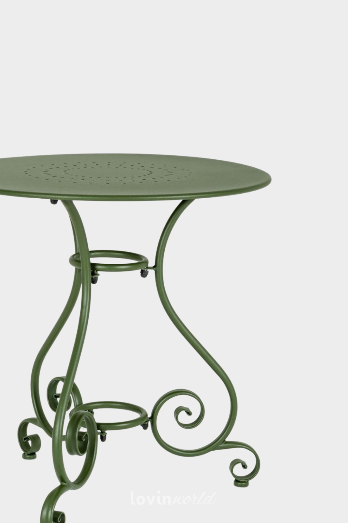 Tavolino da esterno Etienne Ø70 cm. in acciaio, colore verde-4