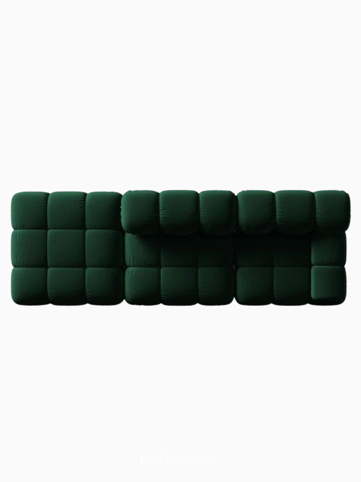 Divano modulare 4 sedute Bellis in velluto, colore verde-4