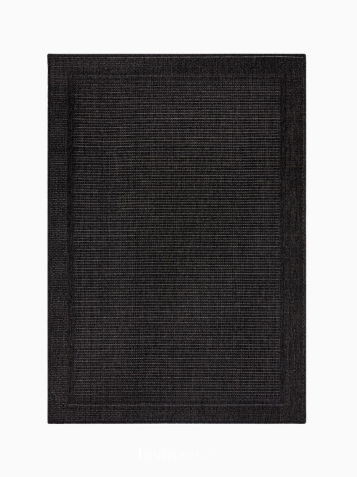 Tappeto di design Weave Outdoor in iuta, colore carbone-3