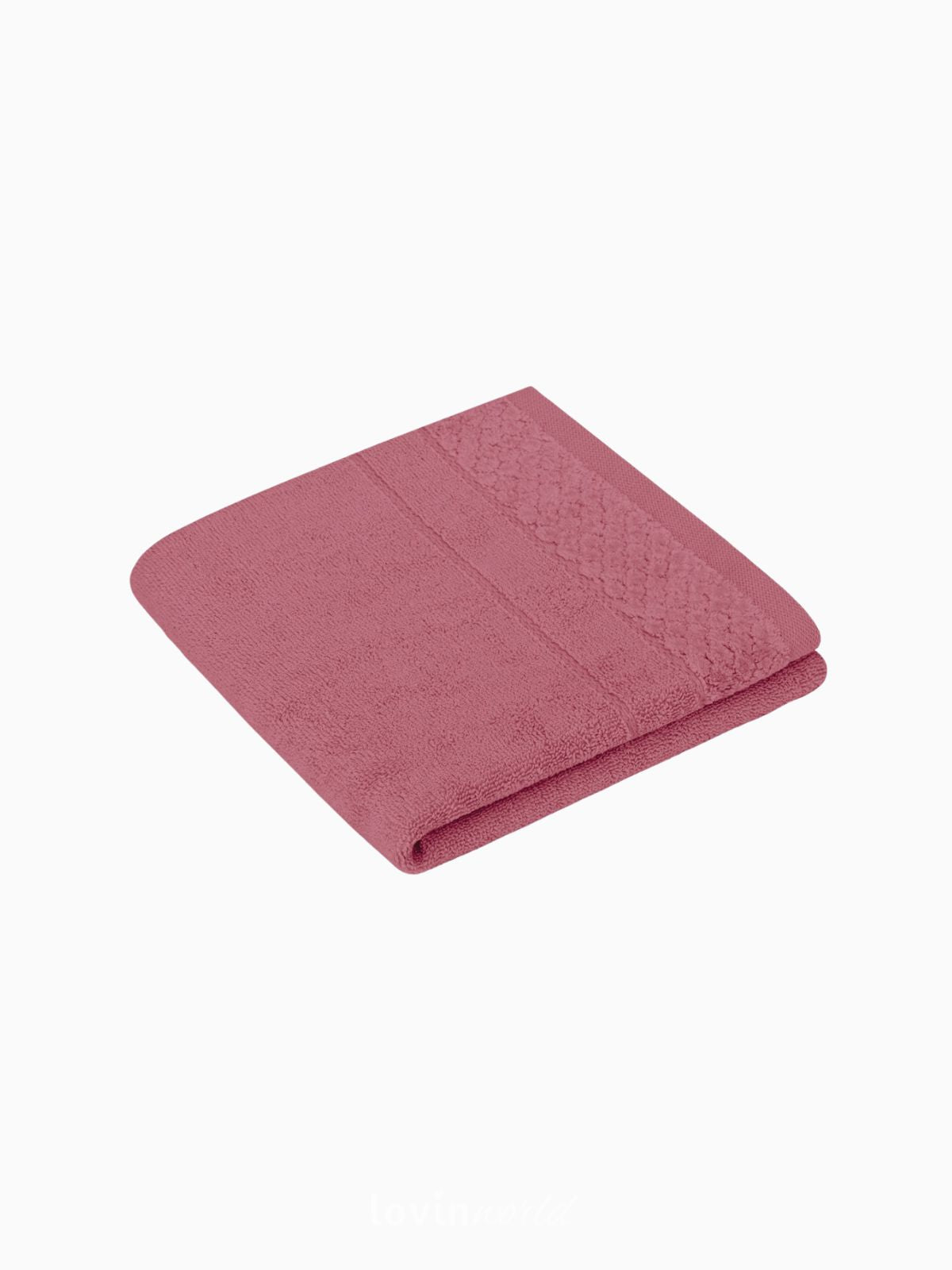 Set 6 Asciugamani da bagno Rubrum in 100% cotone, colore rosa e fucsia-3