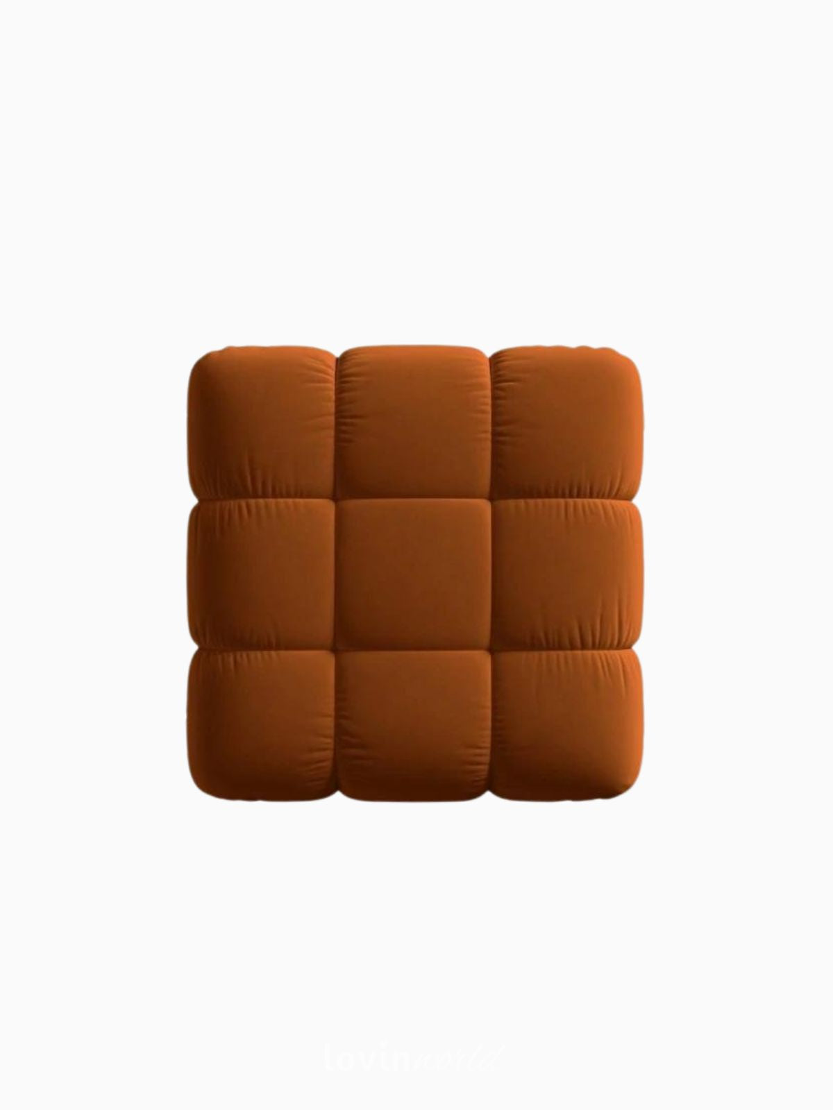 Pouf modulare Bellis in velluto, colore arancione-4