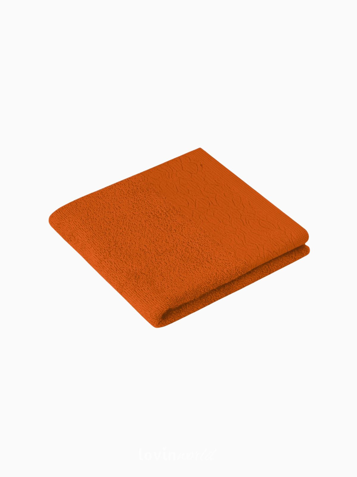 Set 6 Asciugamani da bagno Flos in 100% cotone, colore arancio e beige-3