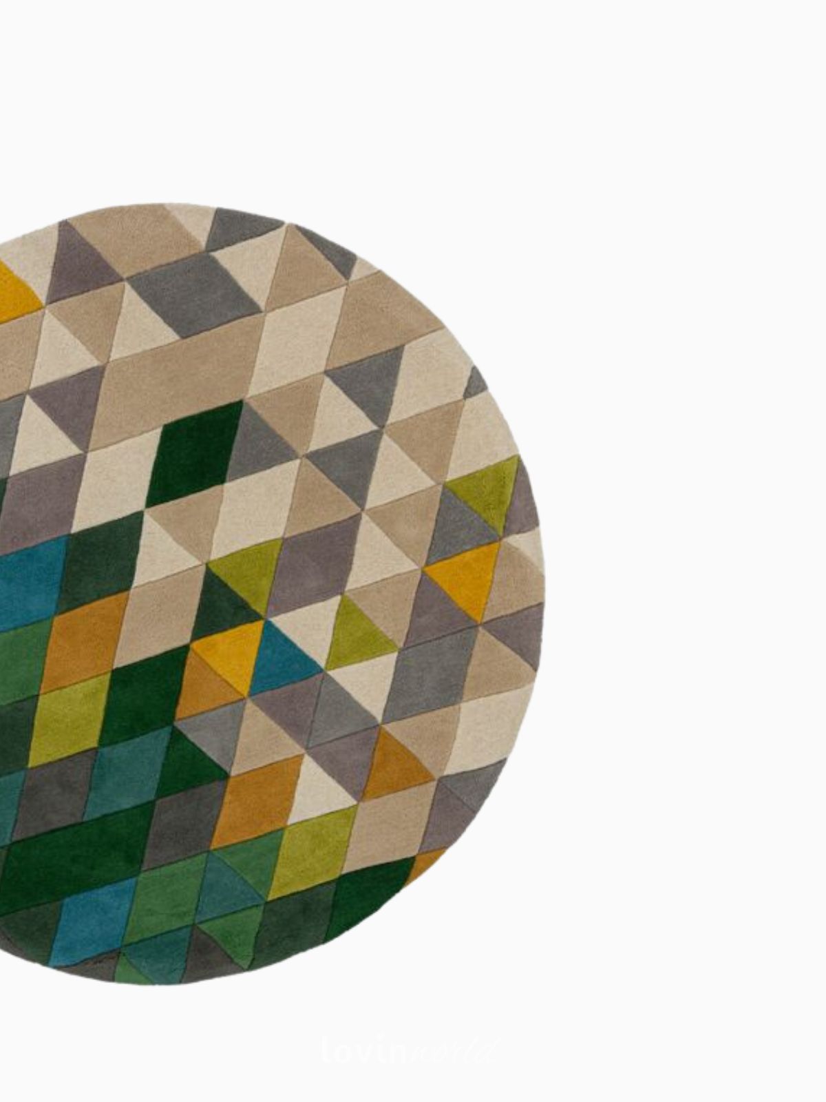 Tappeto rotondo di design Prism in lana, multicolore 160x160 cm.-4
